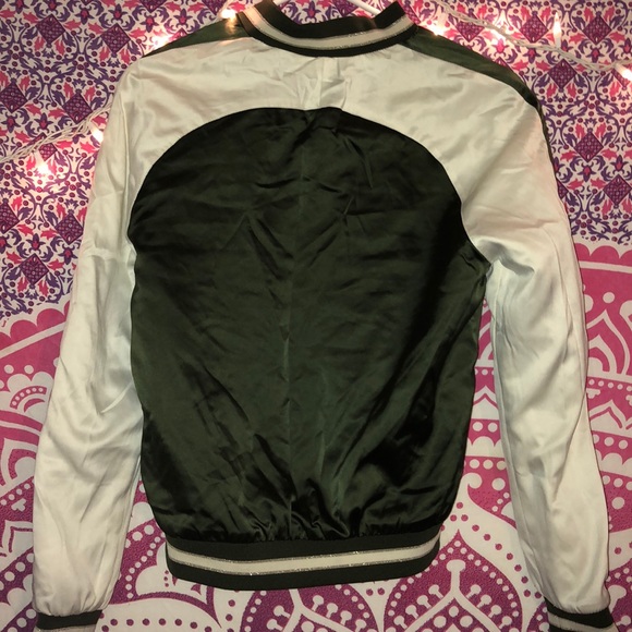 Olive Green Varsity Jacket - Picture 2 of 2